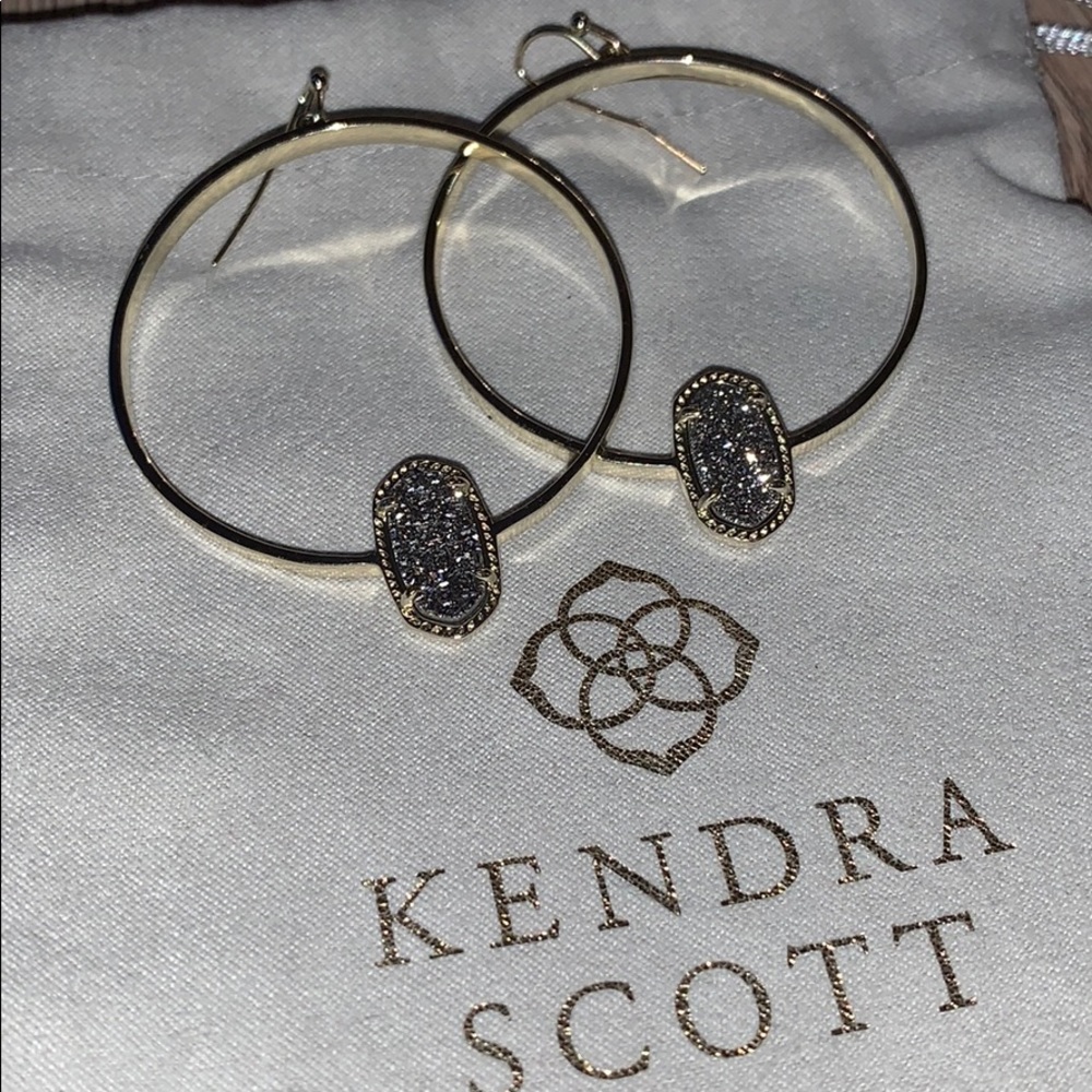 Gold Elora Earring With Platinum Druzy✨